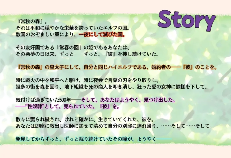 【期間限定220円】性奴隷にされていたハイエルフの皇子は救出されました ～ふたなり婚約者とらぶらぶ淫紋除去～
