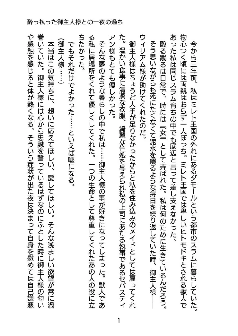酔っ払った御主人様との一夜の過ち〜遺伝子の相性が良すぎて的中してしまいました〜