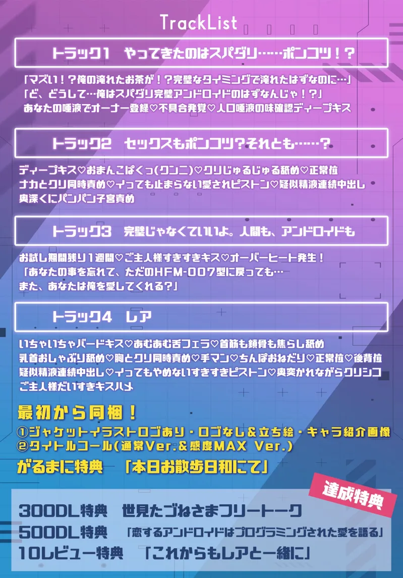 《期間限定660円!!》【NO!クーリング・オフ!!】愛しのポンコツアンドロイド～初期不良で感度MAX!?返品しないでッ!ご主人様!!!～☆達成特典全開放で2時間超え☆