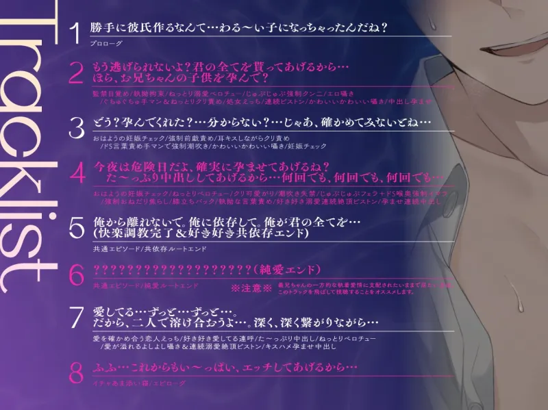 【ルート分岐あり】激重執着お義兄ちゃんは溺愛おちんぽで孕ませたい。～終わらない監禁快楽調教レイプ～
