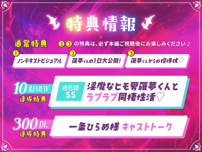 【CV.一条ひらめ】オノマトペいーっぱい♡淫魔の羅夢くん♡潮吹き聖水まん汁、全部まとめていただきます♪