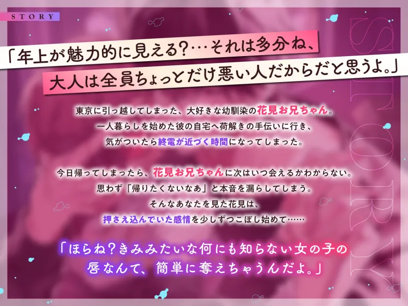 「門限を決めなかった君のパパが悪いね。」密着したがり絶倫お兄ちゃんと超甘々指南でロストバージン。#キス100回。#心が焦げるセクシーボイス。