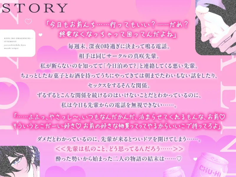 【酔っ払い×羞恥煽り×いじわるえっち】「今日もお前んち……行ってもいい?」酔ったときにだけくる真咲先輩