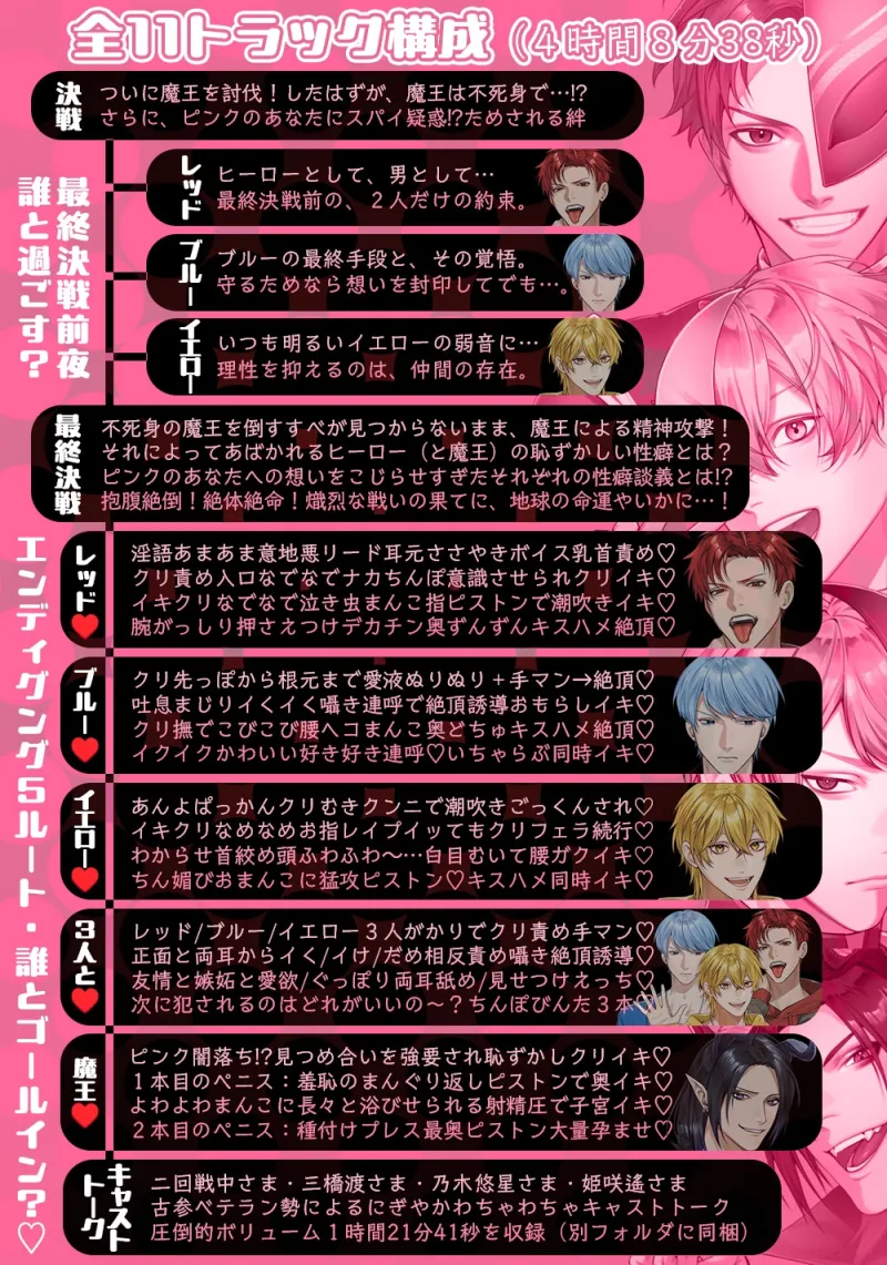 R18戦隊ヒーロー・エッチマン～最終決戦は性癖暴露大会!?あなたが選ぶ【ヒーローor魔王】は～