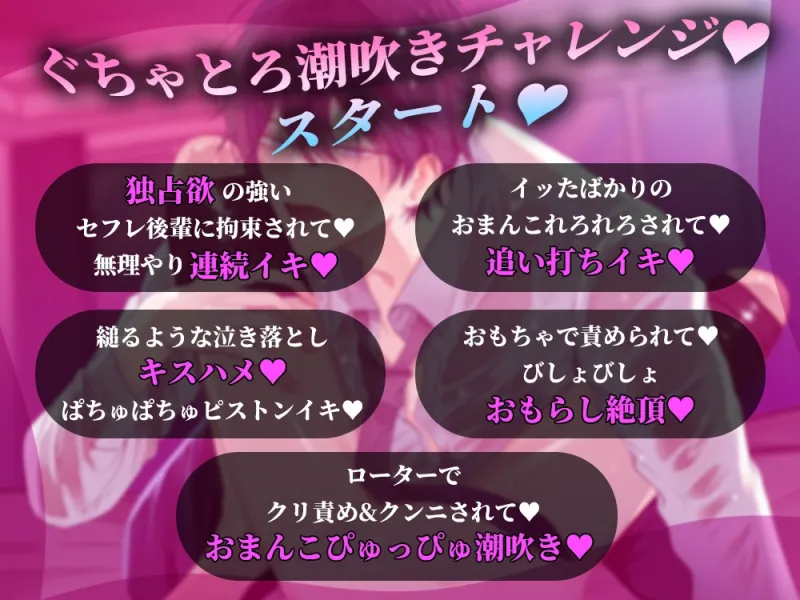 【期間限定20%OFF】びしょ濡れ注意報～セフレ後輩からのガン責め愛撫で潮吹き何回できるかな?～