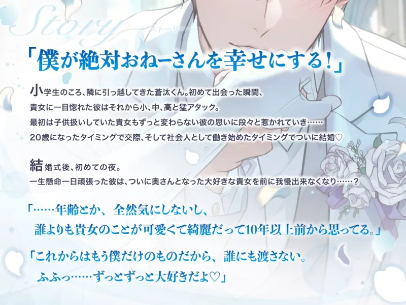 【なんでこんな好きが止まんないんだろう】好き100回×可愛い50回以上→貴女以外知らない幼なじみ年下旦那蒼汰君と溺愛初夜エッチ♡【ホントに好き。大好きだよ】