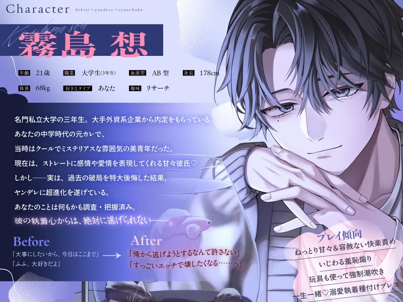 【溺愛×ヤンデレ×執着】それは、運命の恋。～復縁甘えっち→ストーカーバレで豹変、何度も強制絶頂、そして快楽堕ち～